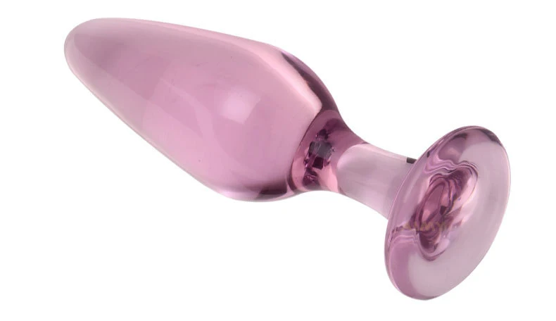 Popular Cheap Woman Pink Crystal Glass Anal Plug Adult Massager Glass Anal  Vaginal Sex Products Toy Dildo Anal Butt Plug