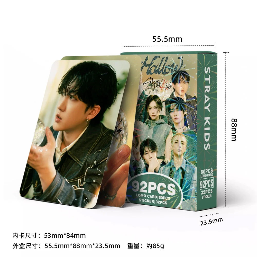 Stray Kids Album Photocards – 92 Teile (60 Karten + 32 Aufkleber) – Kpop Fan Merch