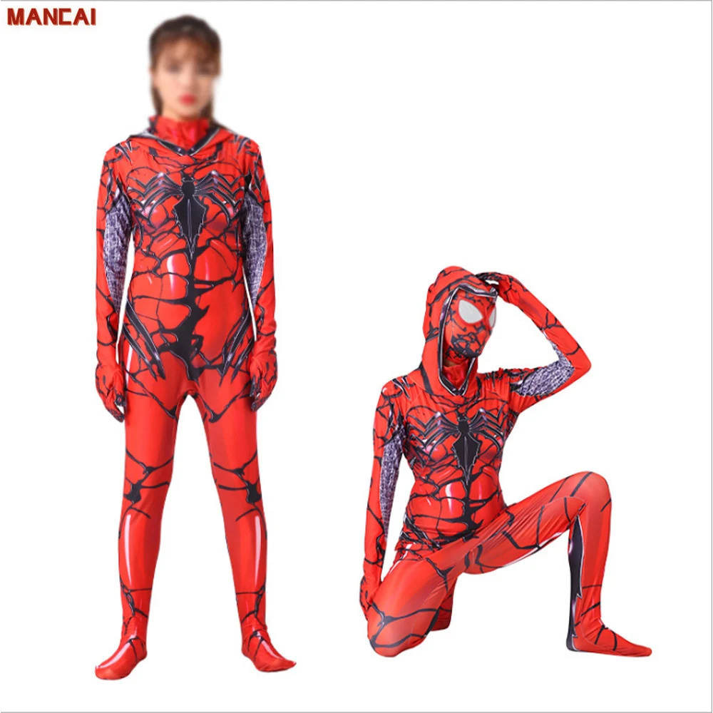 Jumpsuits Sexy Adult Disfraz Spider Woman Costume Red Mary Jane Suit Gwen Stacy Spider Venom Costume for Comic Halloween Costume Jumpsuits Sexy Adult Disfraz Spider Woman Costume Red Mary Jane Suit Gwen Stacy Spider Venom Costume for Comic Halloween Costume