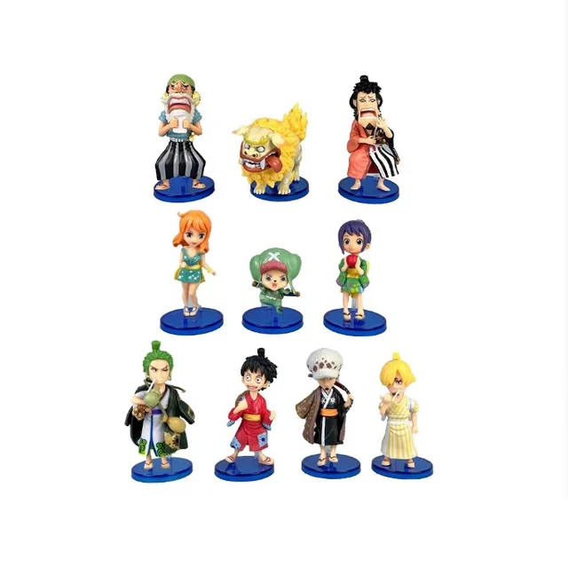 Piece One 10pcs Anime Figure Set Home Office Desktop Decoration Figure Toy Gift for Anime Fans