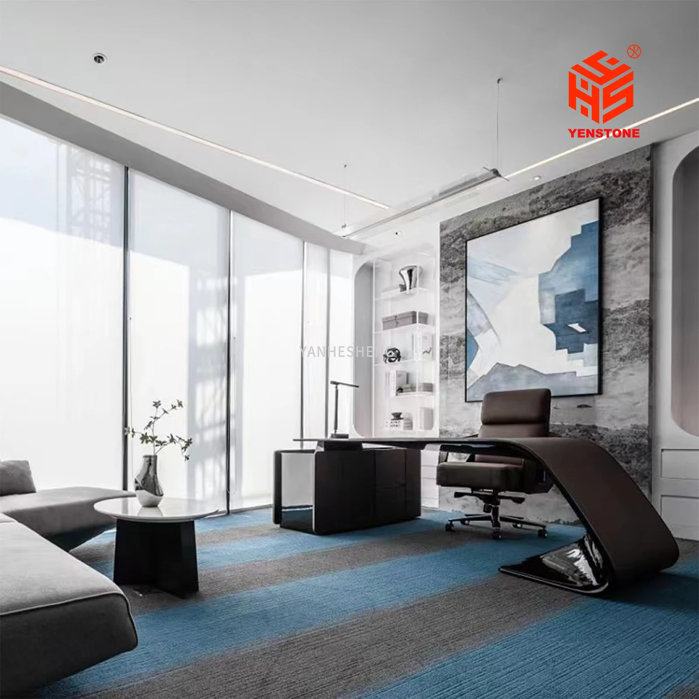 2022 New Design Manager Desk Design Ceo Small Office Desk boss Table Orange Oem Custom Modern Office Furniture Executive Desk