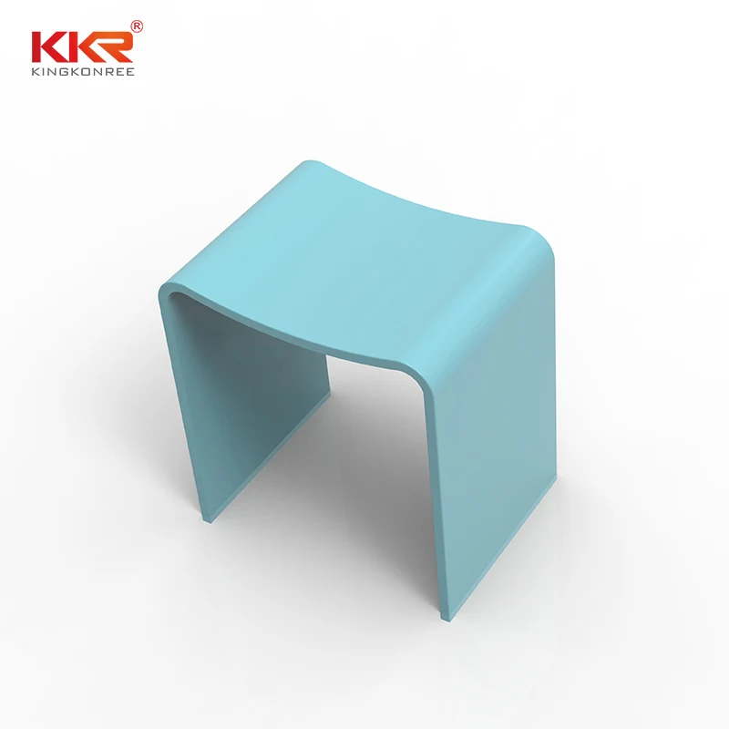 KKR Anti-slip Flexible Color Solid Surface Artificial Stone Resin Bathroom Shower Stool
