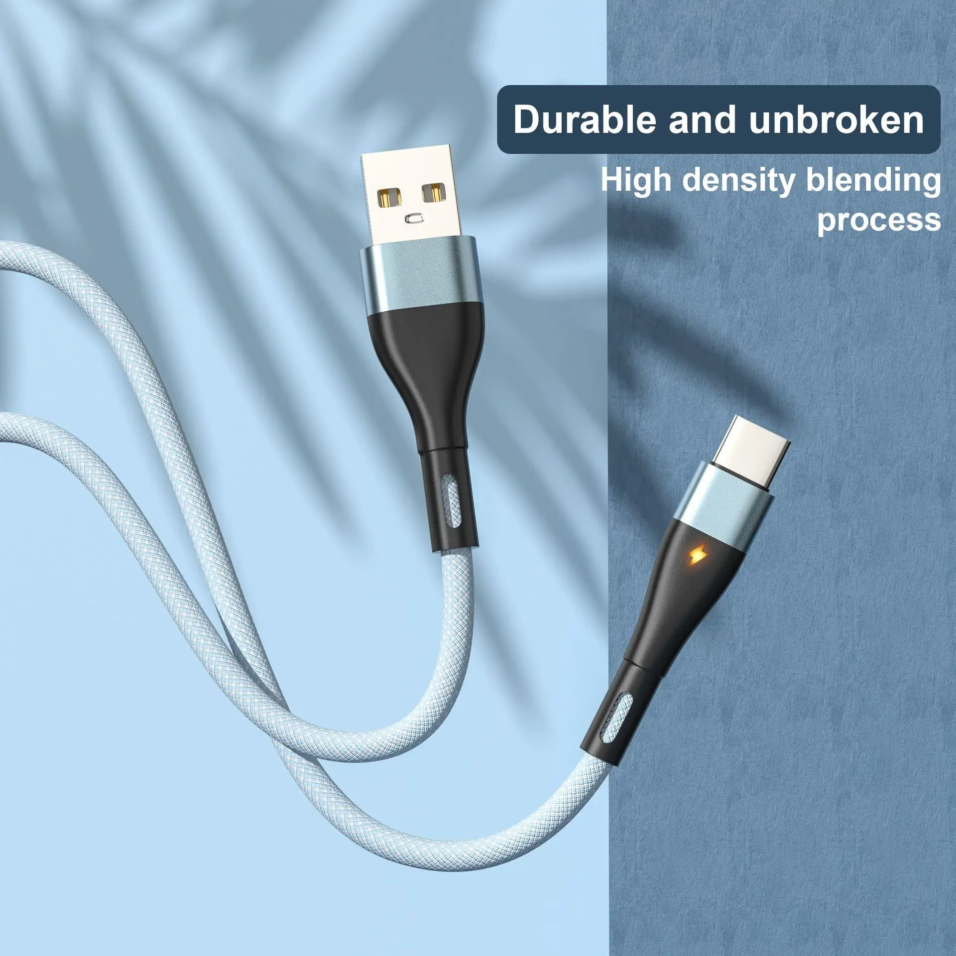Factory Wholesale 3.1a Nylon Braided Usb Cable With Light Mobile Phone