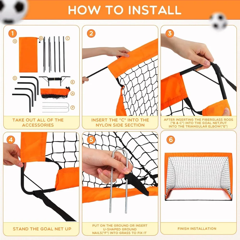 Factory Sale Portable Folding Removable Kids Soccer Goal Set Football Training Goal factory