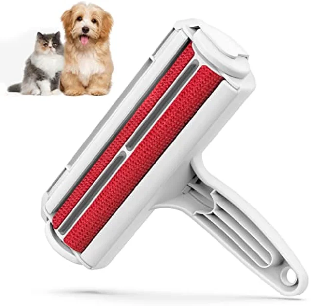 2023 New 2-Way Pet Hair Remover Roller Removing Dog Cat Hair From Furniture Self-cleaning Lint Pet Hair Remover One Hand Operate