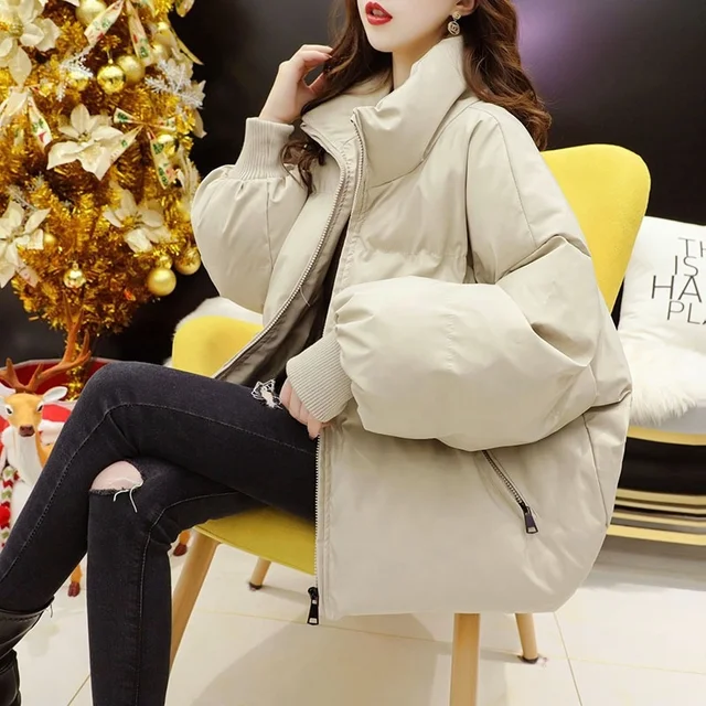 2024 winter down cotton-padded jacket female fashion Korean loose casual cotton-padded coat jacket bread jacket winter coat