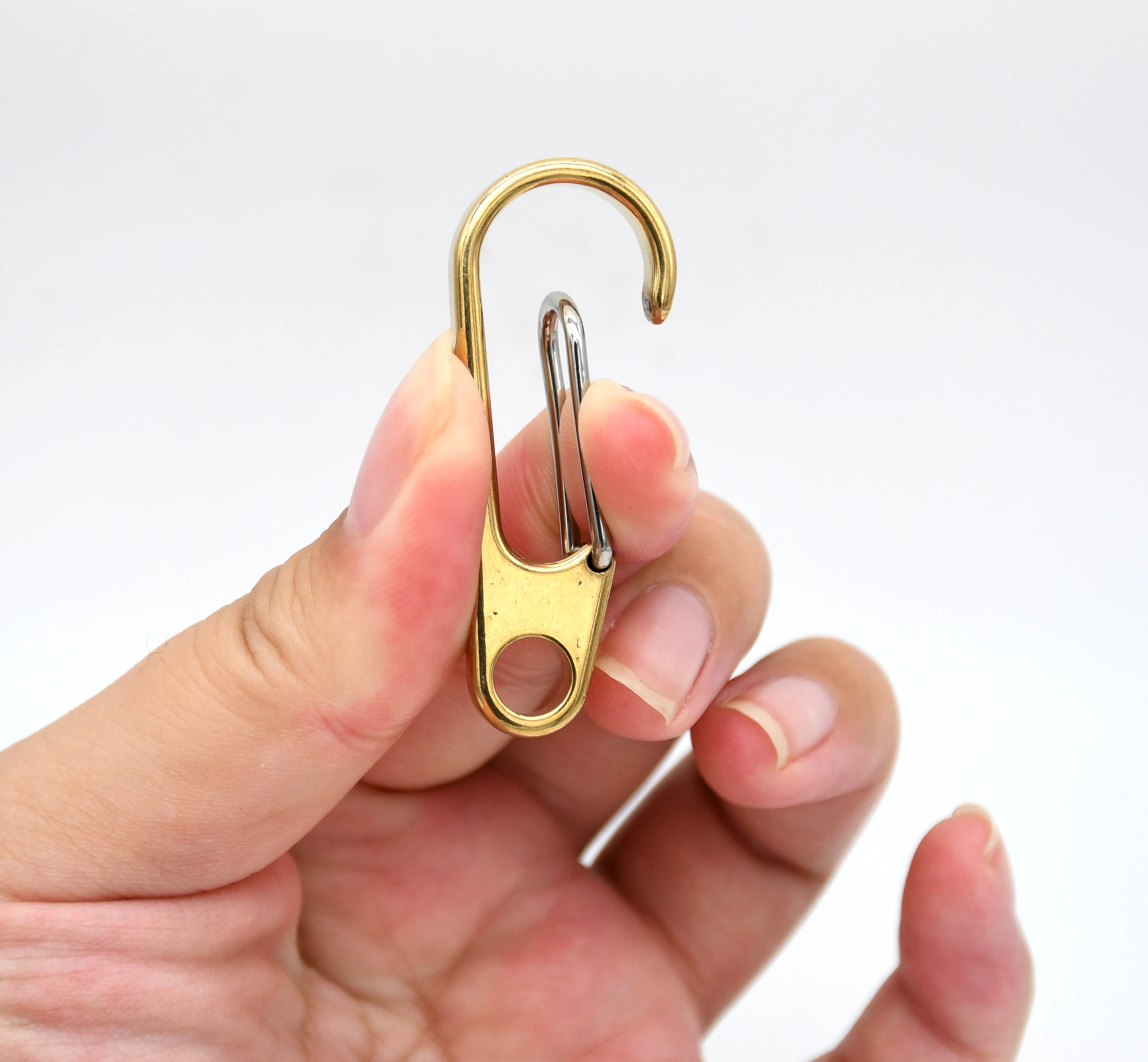 Solid Brass 50mm Carabiner Clip – Heavy Duty Spring Snap Hook For Keychains, Dog Leashes, Or Craft Projects