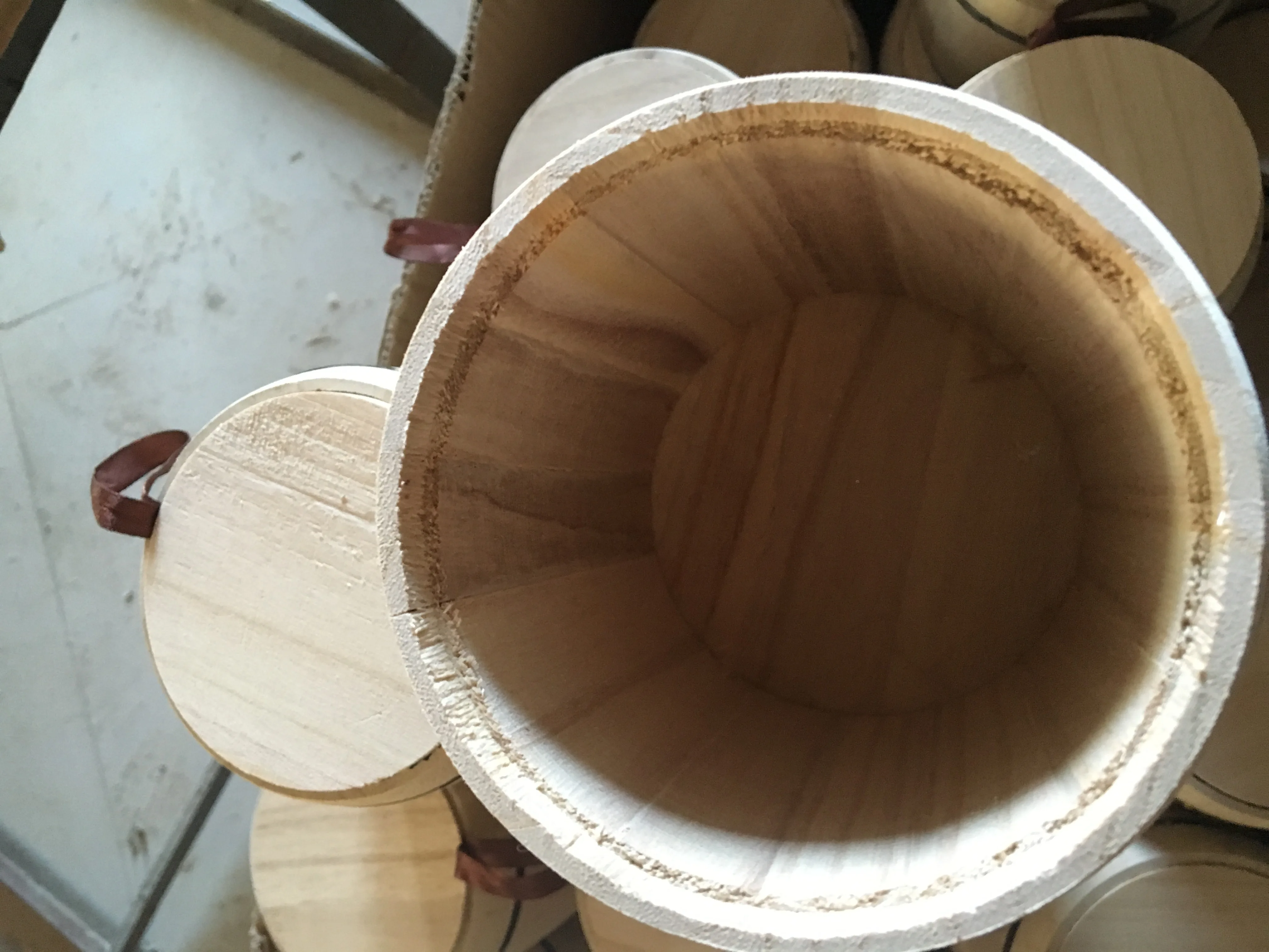 Display Wood Coffee Bean Barrel,Wood Bucket With Silk Handle And Hoop