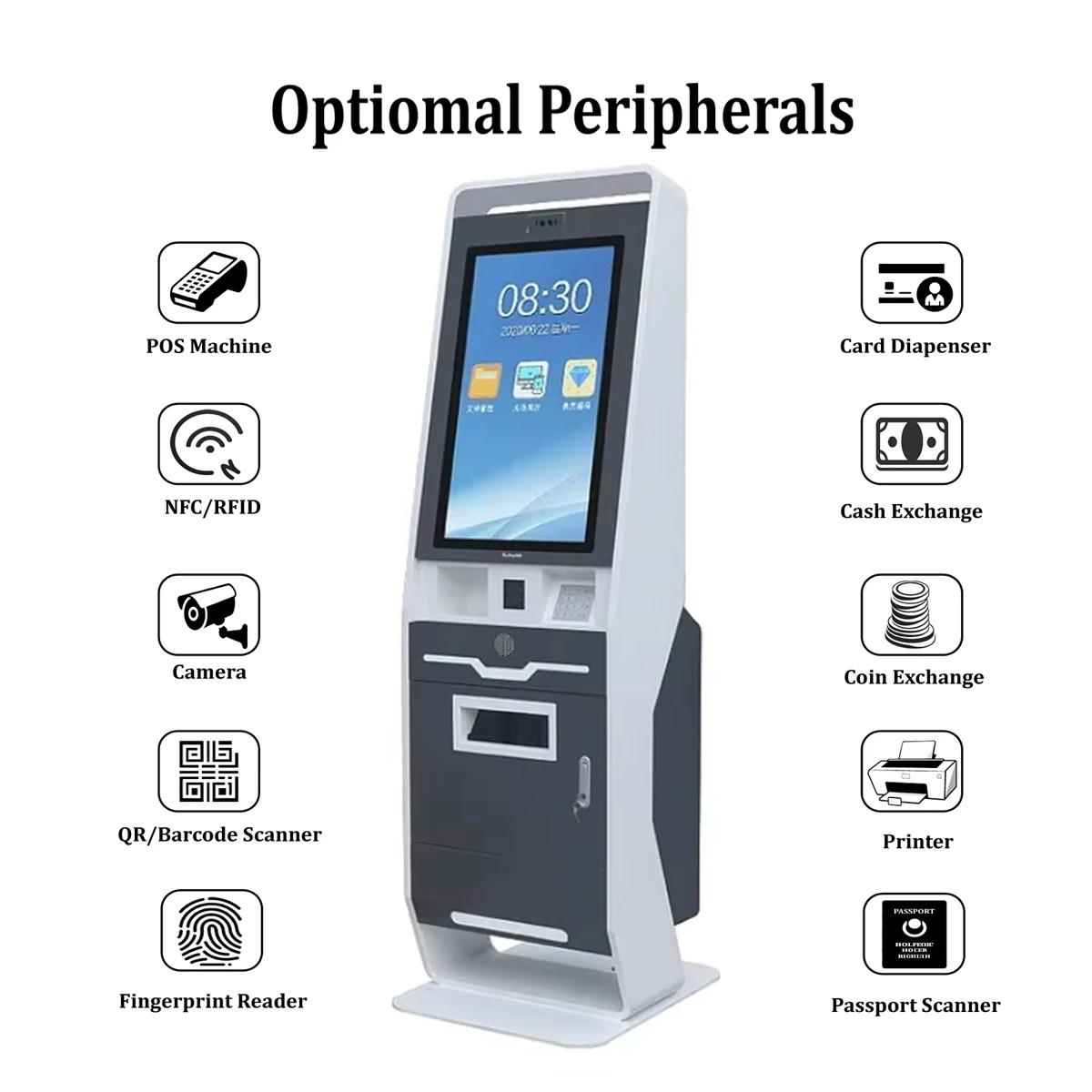 Screen Cheque 23.8 Inch Touch Screen Self-service Cheque Transaction Payment Kiosks ...