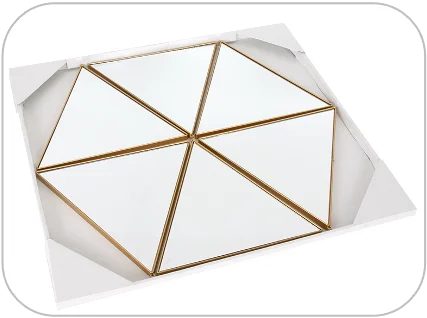 3PCS 6PCS Nordic Style Golden Geometric Triangle Plastic Framed Home Decorative Hanging Mirror Set Wall Decor Mirror