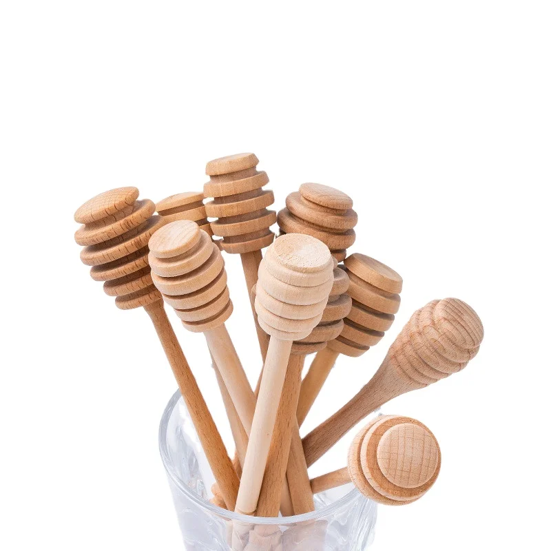 Деревянная мини-ложка для меда с логотипом под