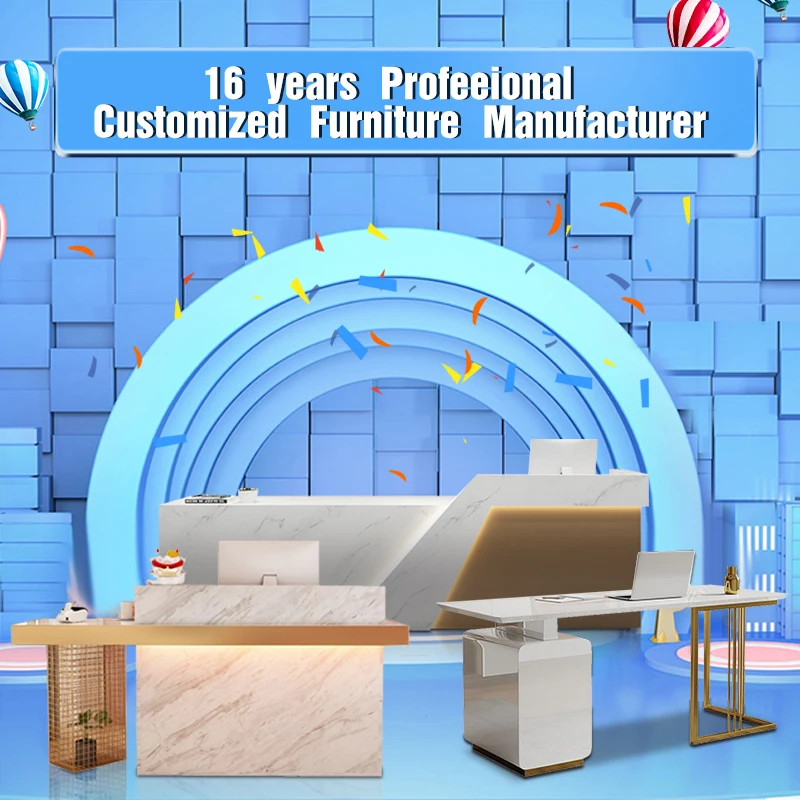 Display Cabinets Bar Counter Ready Made Fancy LED White Marble Top Modern Restaurant Bar Counter