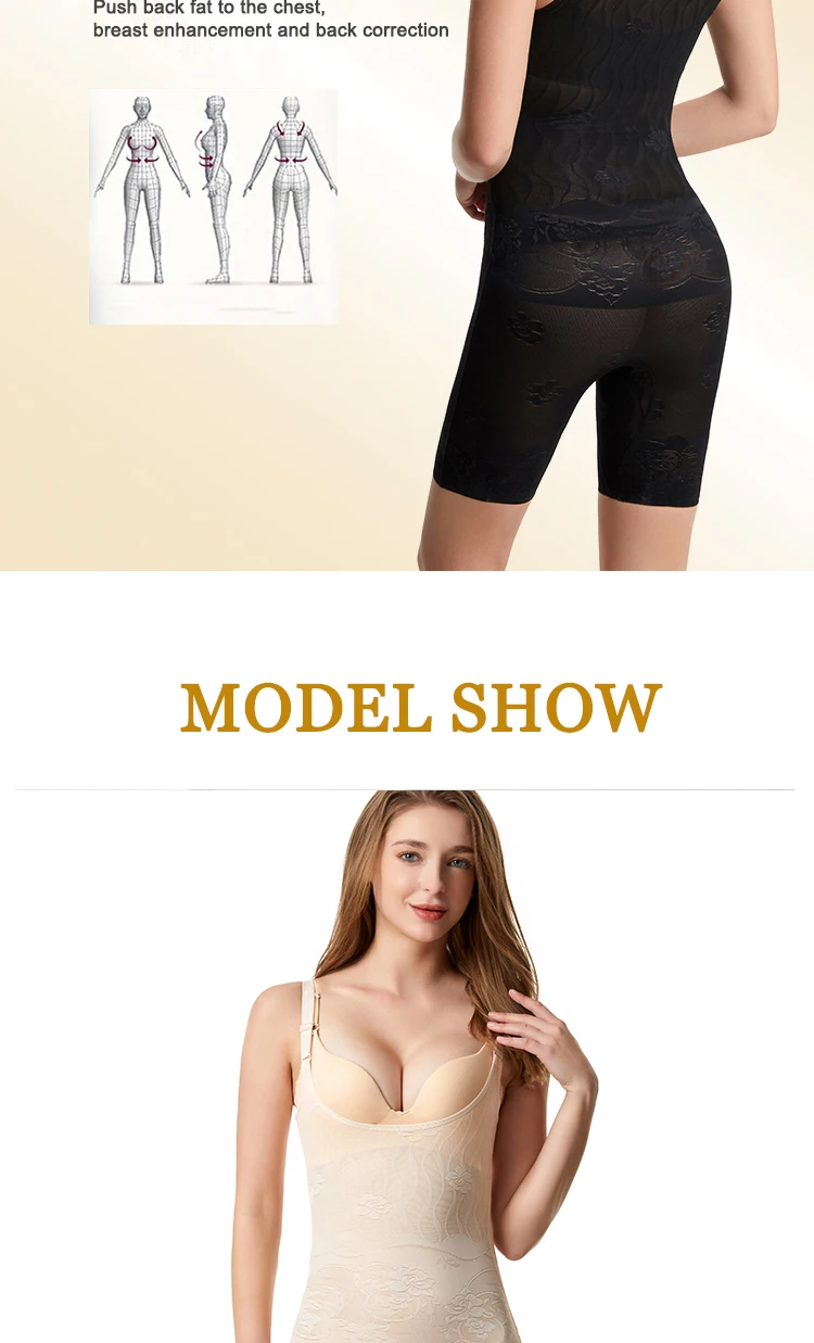 Wholesale Women Tummy Body Bodysuit Booty Seamless Shaper Full Body Waist Trainer Shapewear Bodysuit details