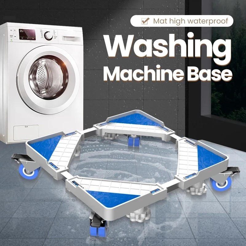 Heavy Duty Adjustable Multifunctional Movable Base Washing Machine Cart With Wheels And Feet