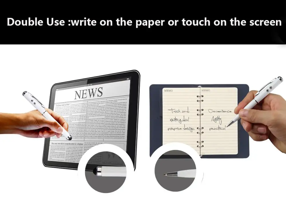 4 in 1 Computer Drawing Pen Small Metal Touch Screen Stylus Pen