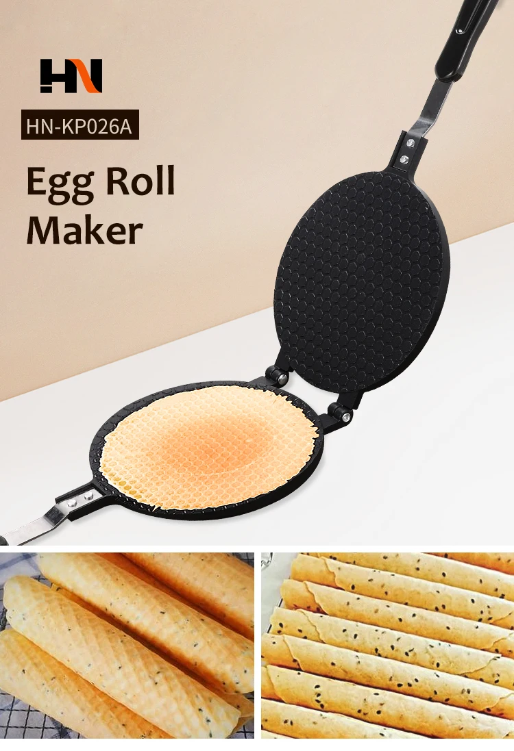 Household Kitchen Gas Non-Stick Egg Roll Waffle Cone Maker Pan Mold Press Plate Baking Tool Waffle Irons Machine Egg Roll Maker