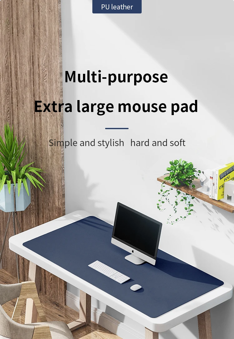 Leather mouse pads oversized dirt-resistant double-sided available leather office computer desk pads small batch customization