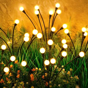 Outdoor Waterproof LED Solar Pathway Light Firefly Garden Light for Christmas Decorations Patio & Lawn Landscaping Decorations