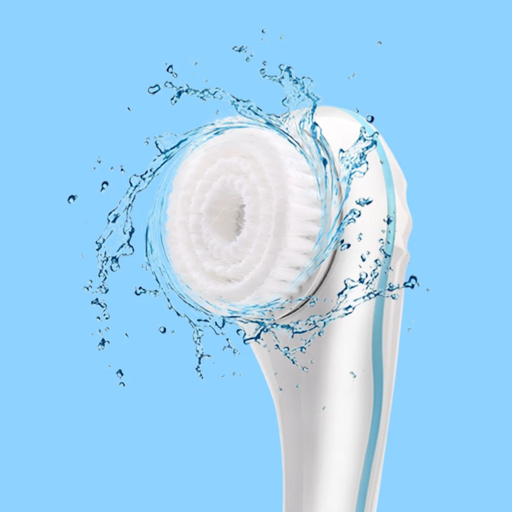 PRITECH USB Rechargeable IPX7 Waterproof Electric Rotating Bath Brush 5 in 1 Multifunction Body Care with Long Handle Plastic