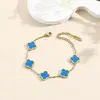 Pulsera lisa dorada (azul)