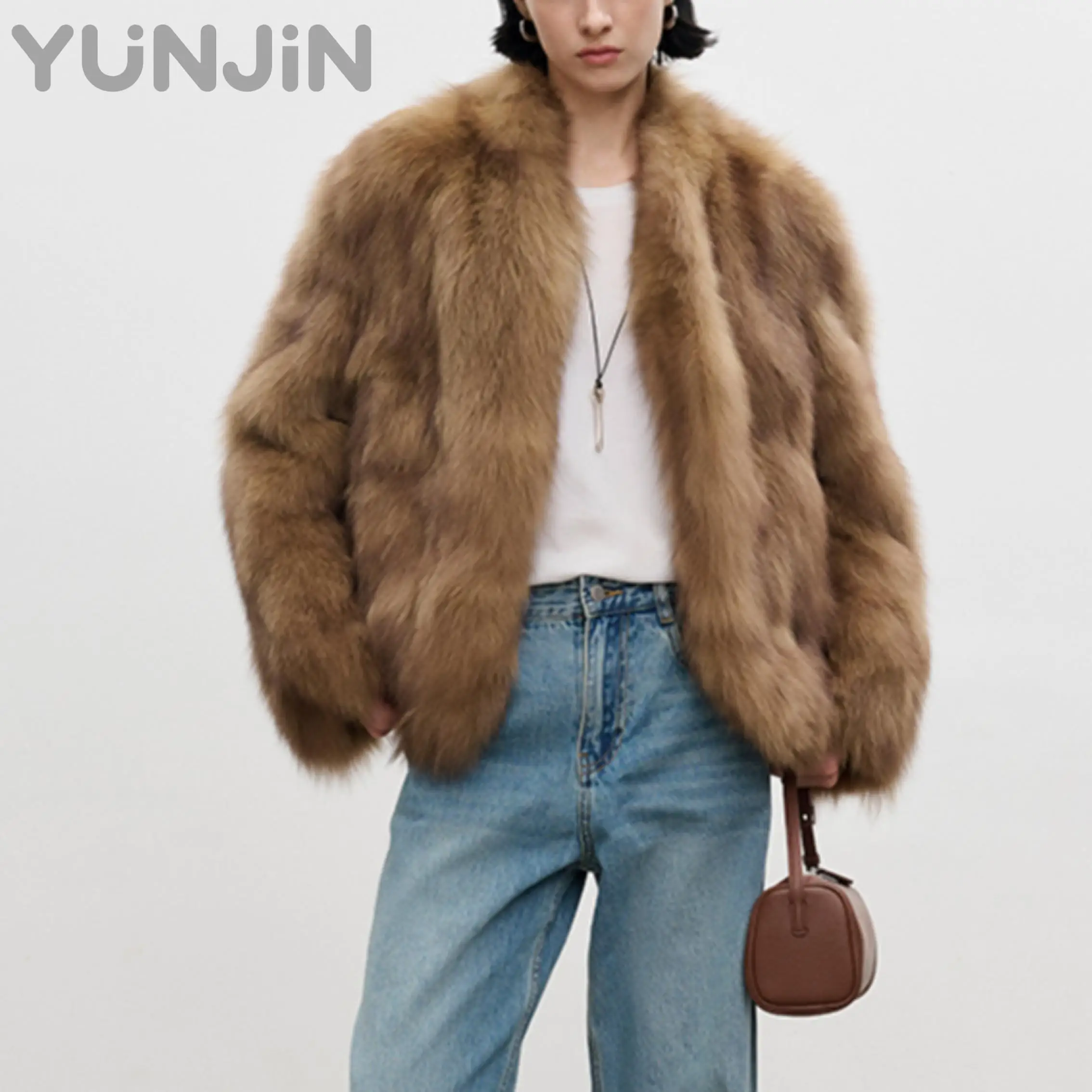 New Design Winter Fox Fur Coat Women Short
