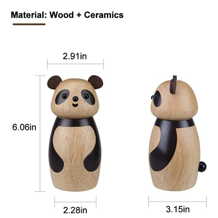 cute pepper and salt grinder panda