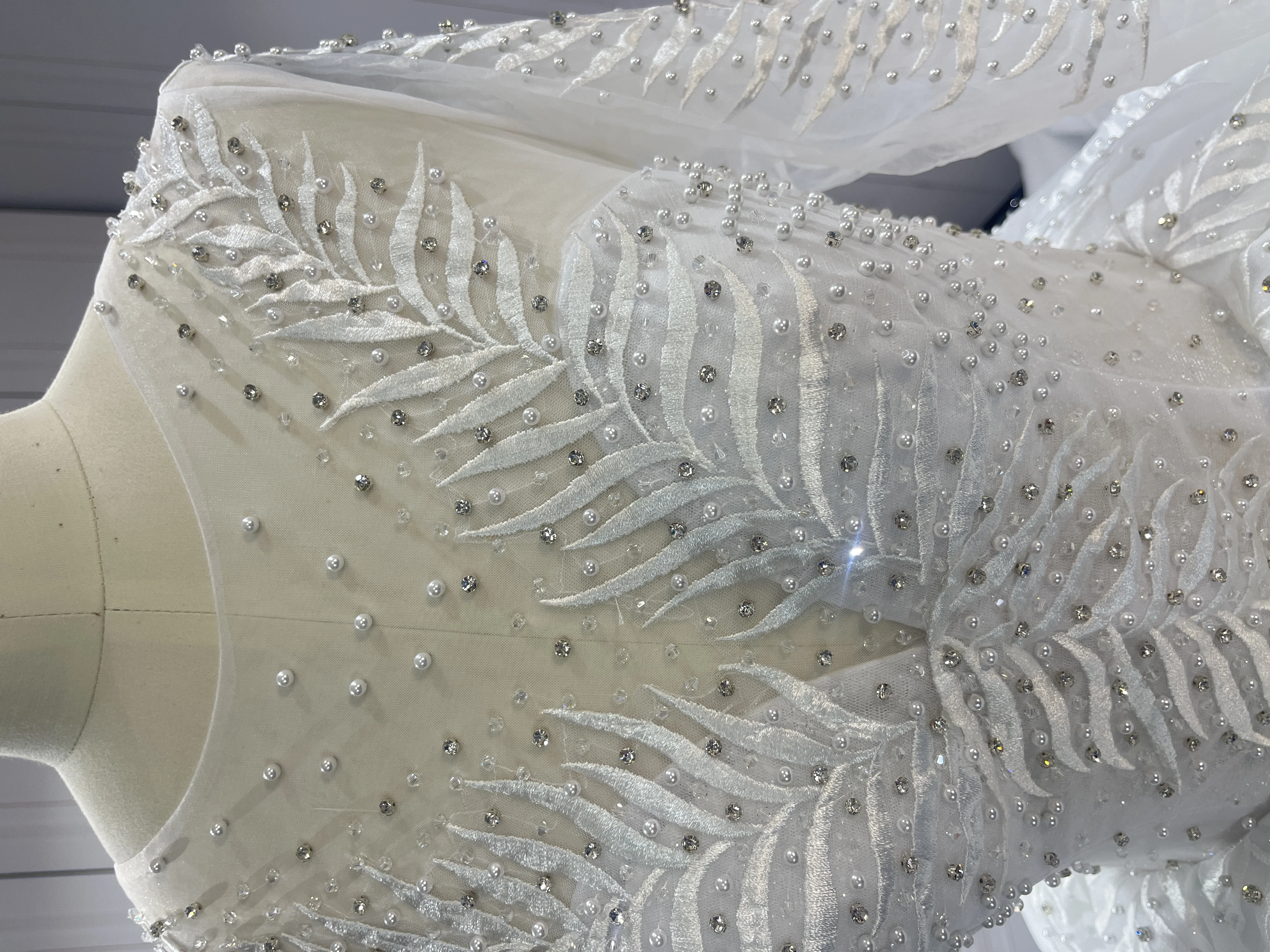 crystal beaded corset wedding dress Glittery Corset Wedding Dress with Tulle Skirt Liana Wedding Roof