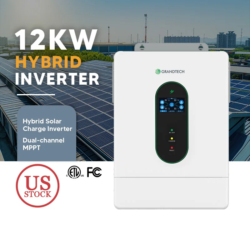 Grandtech – Invertoare solare cu undă sinusoidală pură de 12 kW, 10 kW, 6,2 kW, 5 kW, 6 kW, cu regulator de încărcare MPPT, hibride, 48 V