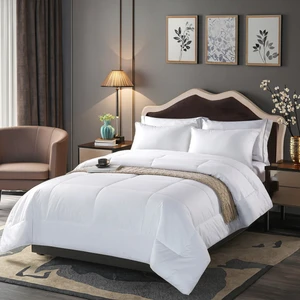 Pure White Printed Simple Style Hotel Duvet Inserts & Bedspreads for Bedroom Use Anti-Allergy Breathable