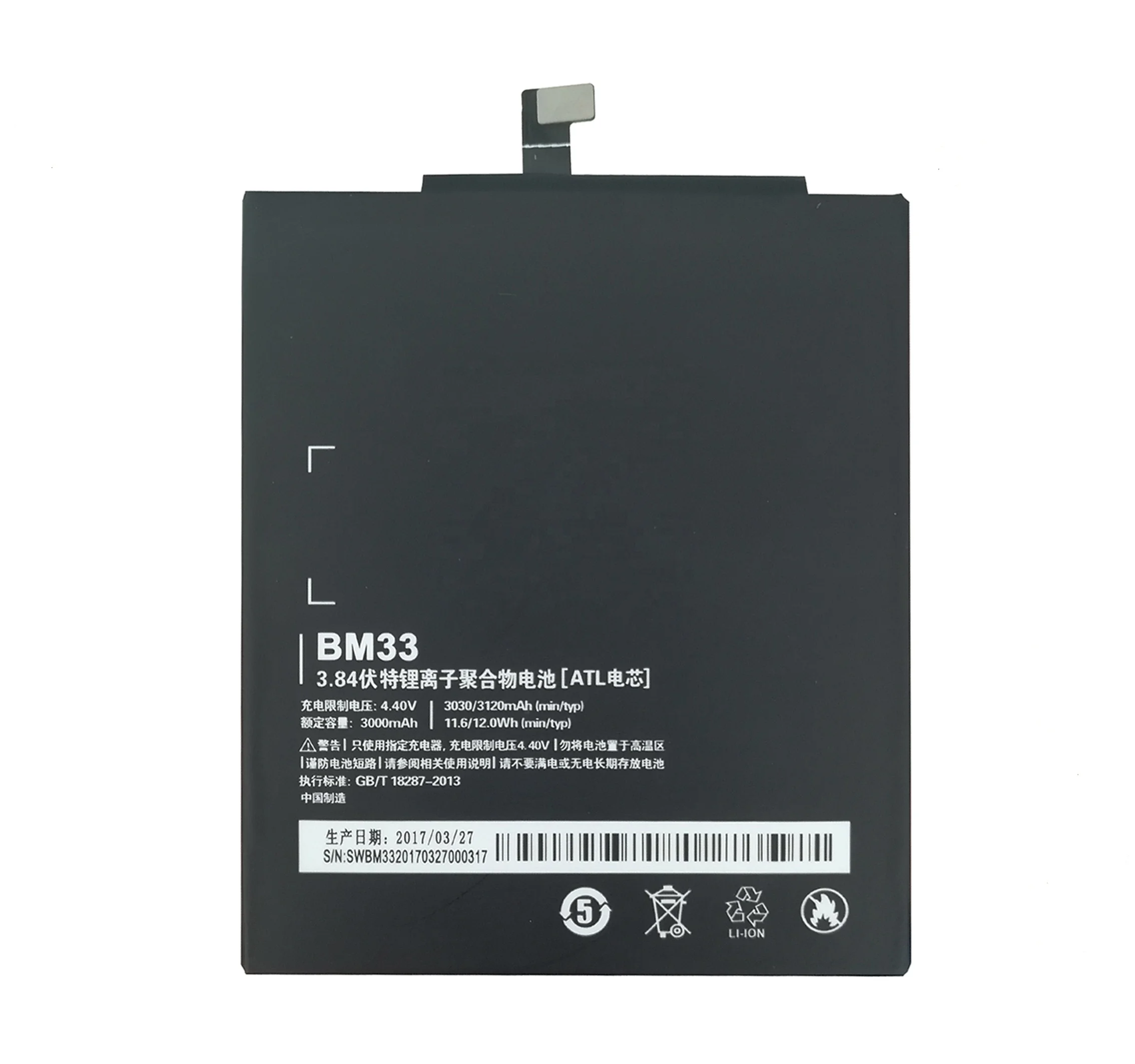 Battery GBT 182872013 Lithium Polymer Cell Phone Battery BM33 for Xiaomi Mi  4i Mi4i