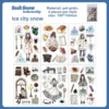 À la recherche de la neige dans la ville de glace - bleu