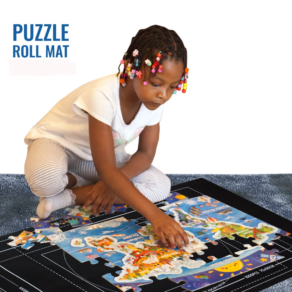 Wholesale 30" X 48" Thick Puzzle Saver Mat Felt Puzzle Mat Roll Up Play Mat Large Jigsaw Blanket