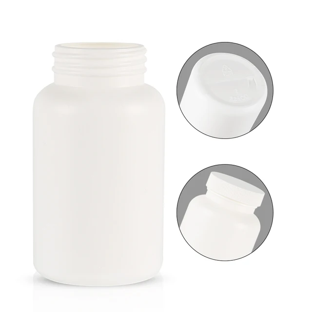 550ml Food Grade Customize Colour White HDPE Plastic Tablet Supplement Bottle with Screw Cap