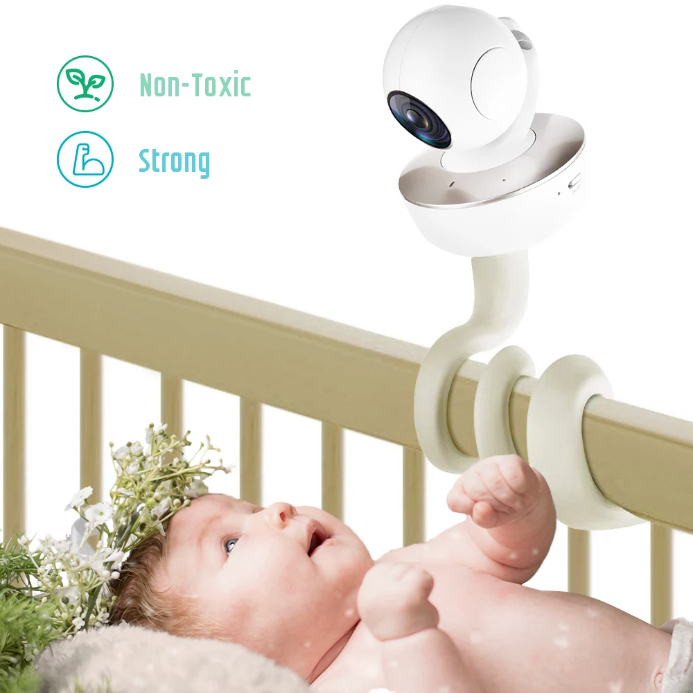 Universal Baby Monitor Holder Shelf Flexible Camera Stand No Drilling for Nursery Baby Monitor Crib Mount Compatible with Baby Monitor Camera with 1/4 Threaded Hole