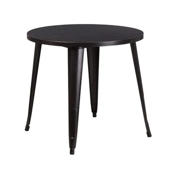 Outdoor Furniture Table Base Fancy Design Small Round Black Metal Table Antique