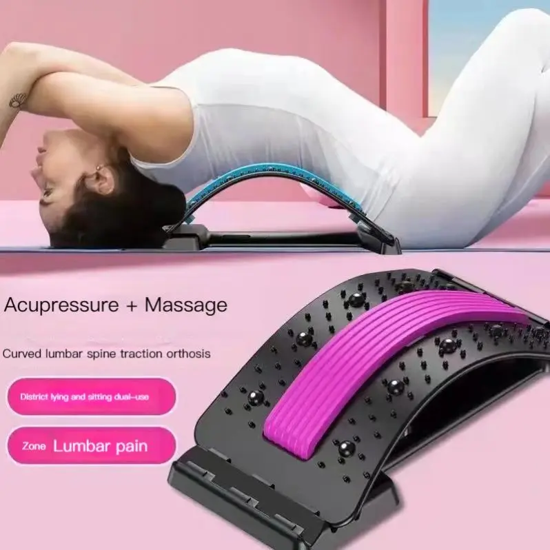 New 4 Level Neck Stretcher Massage Apparatus Magnetotherapy Back Stretch Massager Tool Lumbar Cervical Spine Support Pain Relief