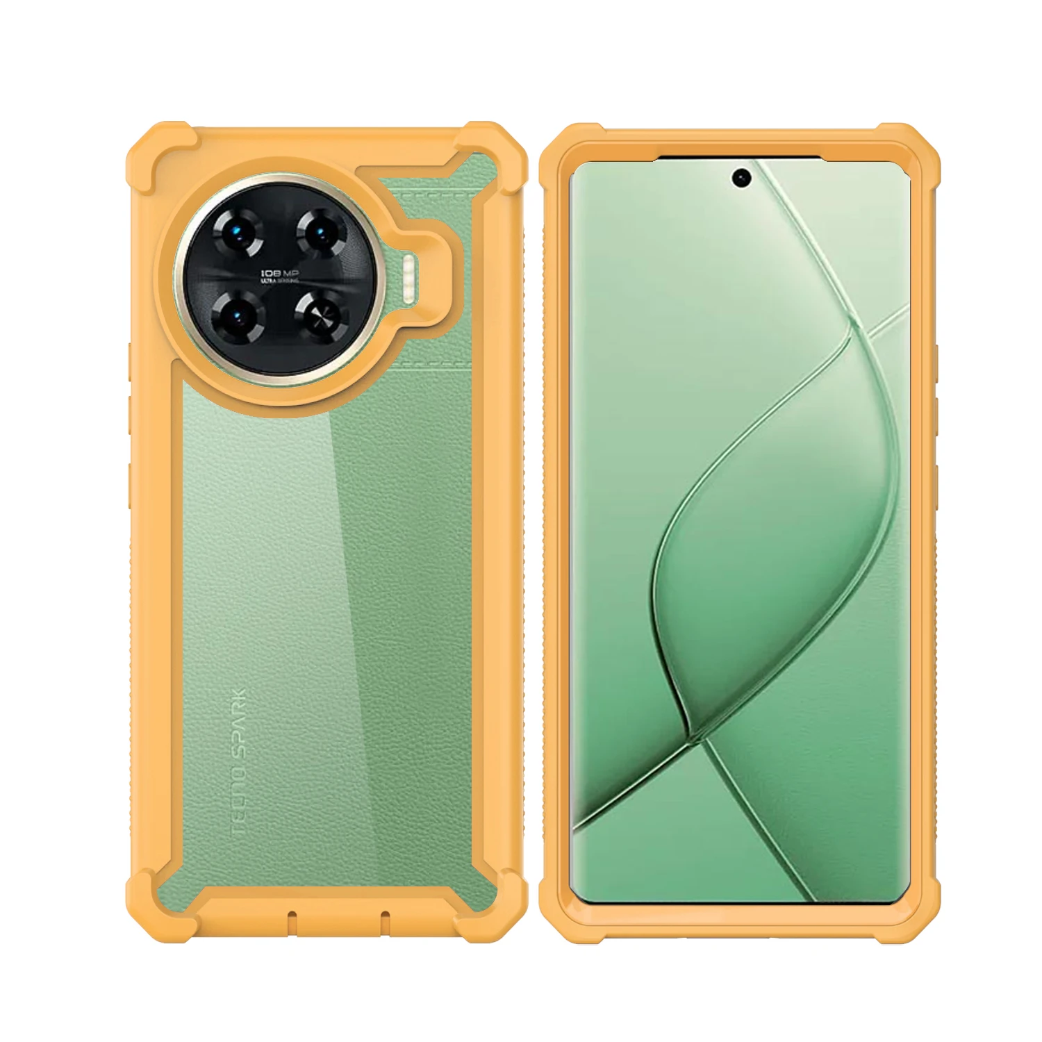 360 Phone Case for  Tecno  Spark 20 Pro Plus Space Defender Clear Bumper Fourcorner Shockproof 3 in 1 Phone Case