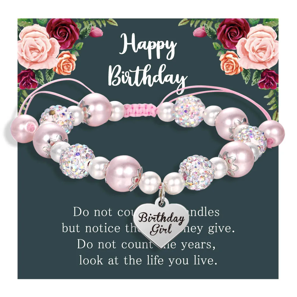 Bracelet En Perles à Coeurs En Pierre Naturelle Pour Anniversaire