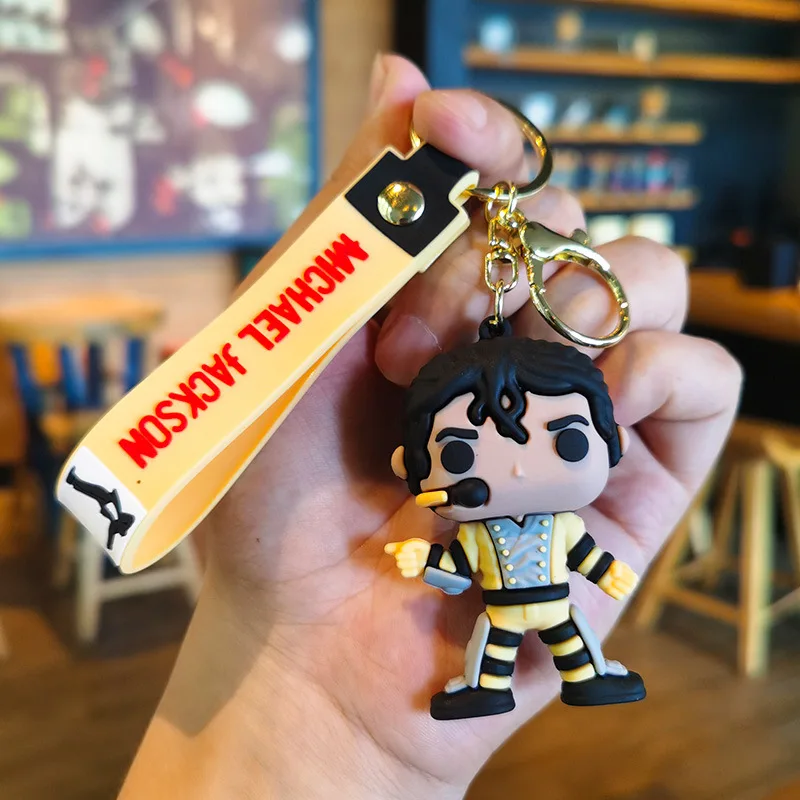 Michael Jackson PVC Rubber Keychain Music Idol Doll Machine