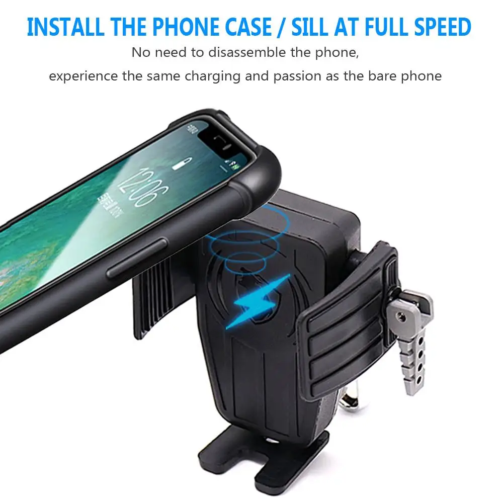 Motorcycle Phone Support Holder - Wireless Charger Bracket