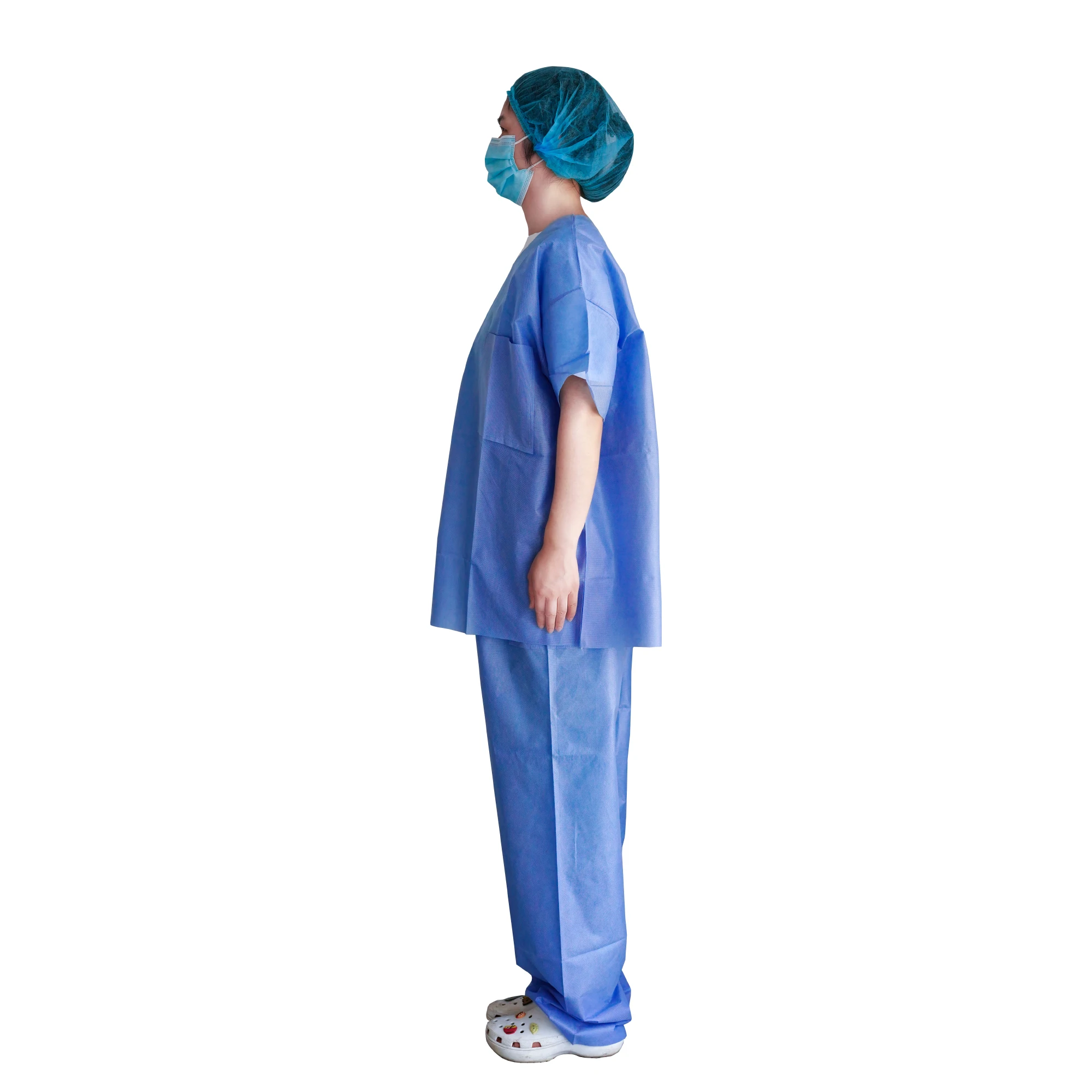 Factory Direct Supplying Disposable Scrub Suit Non Woven Doctor Scrub Suit  Breathable Scrub Suit