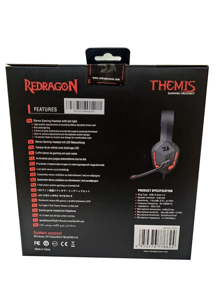 2021 Redragon H220 Themis Red Led Wired Gaming Auriculares - Buy Wired  Stylish Gaming Headset,Studio Stereo Headset,Led Lighting Headset Product  on Alibaba.com