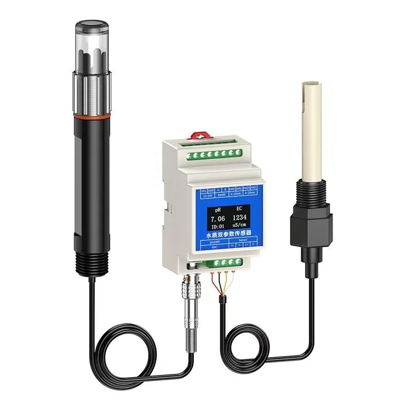 Customizable RS485 IoT Water Tester 4-20mA 0-5V 2-in-1 EC PH Probe Agriculture Plastic Water Quality Analyzer Sensor