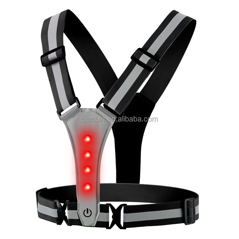 Бегущий женский мужской Эластичный светодиодный световой пояс светоотражающий жилет