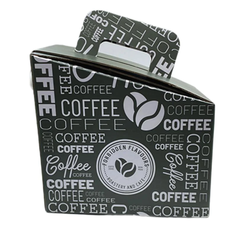 Custom Printed Disposable Corrugated Carrier With Handle Bulk Beverage ...