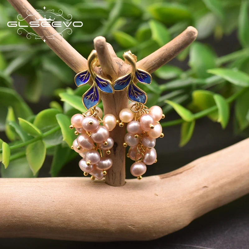 Edelstenen oorbellen Druzy Gold Royal Blue – Zhen Zhu