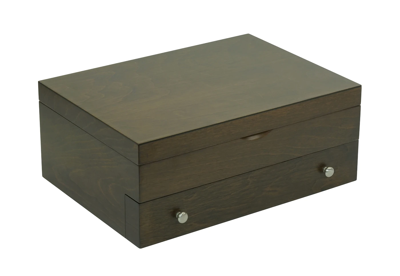 Wooden Flatware Chest with Tarnish Preventative Linings Cutlery Organizer for Knives Spoons Forks