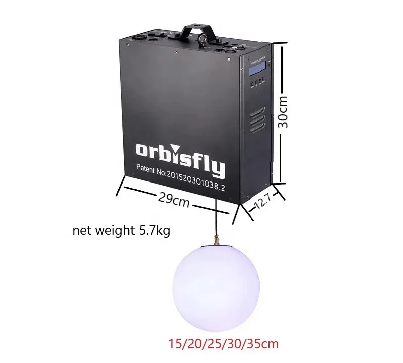 Orbisfly Kinetic Energy LED Kinetic Lighting  System Lifting Ball DMX Winch RGB Color LED StageLights