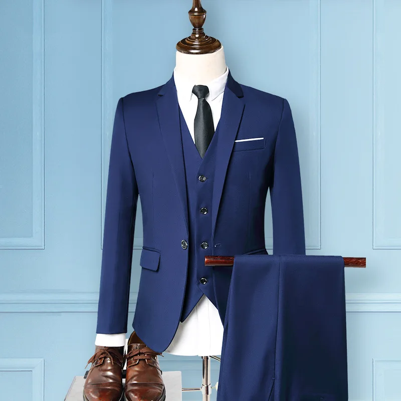 Weste, Hose, dreiteiliges Set, hochwertiger, maßgeschneiderter Sportmantel und Blazer für Herren, Anzug, Business_voghion.com