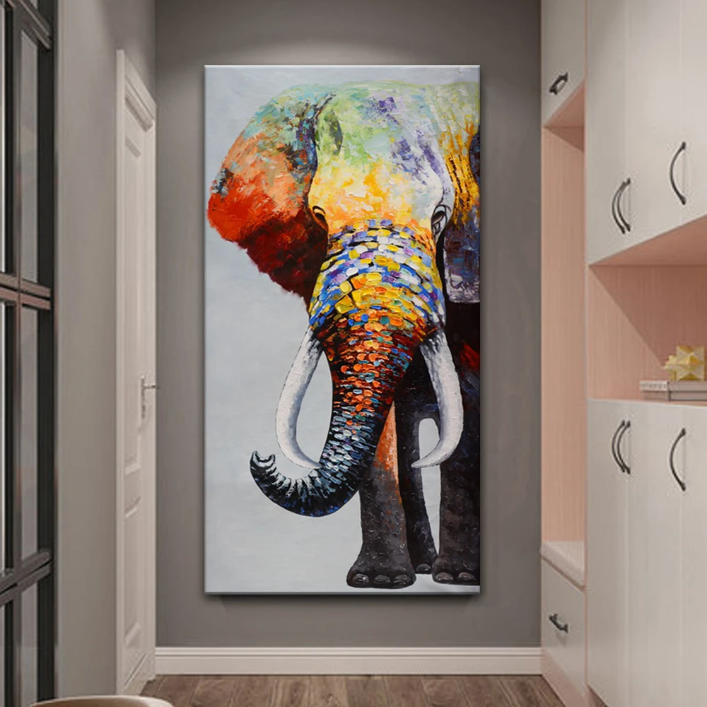 TOPART アフリカゾウ 動物 ルームハンギング キャンバス絵画 大型